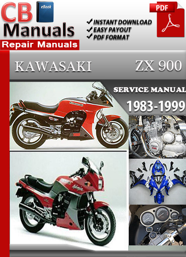 Kawasaki ZX 900 Ninja 1983–1999 factory repair manual PDF download – Includes engine rebuild, carb tuning, valve adjustment, and wiring diagrams