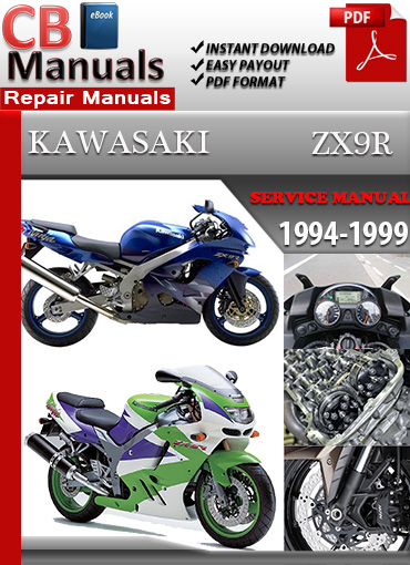 Kawasaki ZX9R 1994–1999 factory repair manual PDF download – Includes carb tuning, valve adjustments, clutch service, and wiring diagnostics