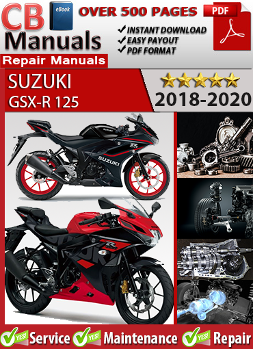 Suzuki GSX-R 125 2018–2020 factory repair manual PDF download – Includes full engine service, EFI diagnostics, ABS troubleshooting, and wiring diagrams