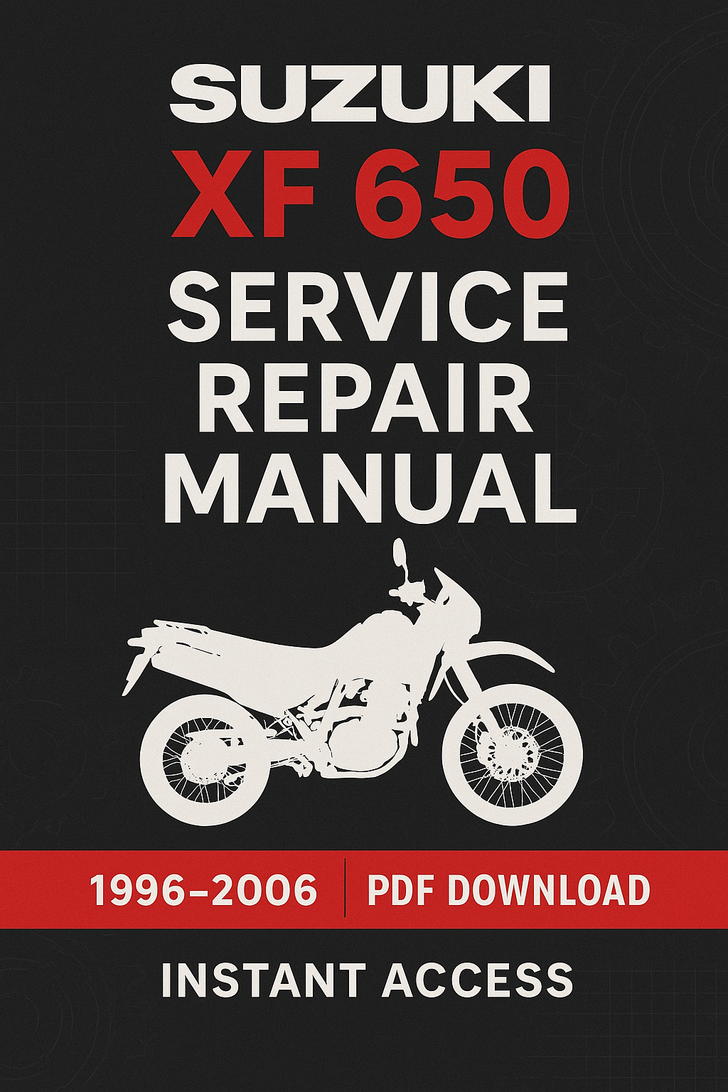 Suzuki XF 650 Freewind 1996–2006 factory repair manual PDF download – Includes engine rebuild, electrical diagnostics, suspension setup, and fuel system tuning