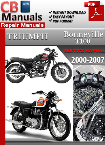 Triumph Bonneville T100 2002–2007 factory repair manual PDF download – Includes engine overhaul, clutch service, wiring diagrams, and carburetor tuning procedures